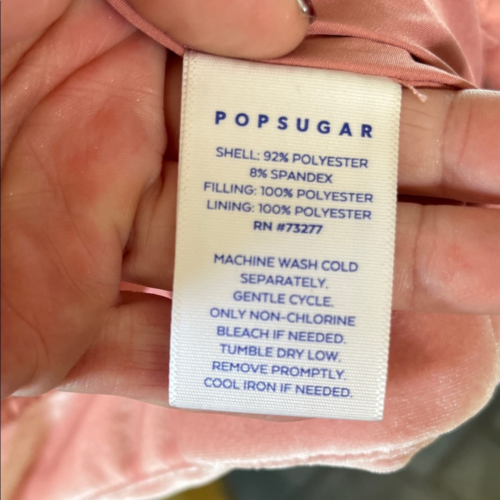 POPSUGAR Pink Velvet Puffer Jacket - Picture 4 of 5